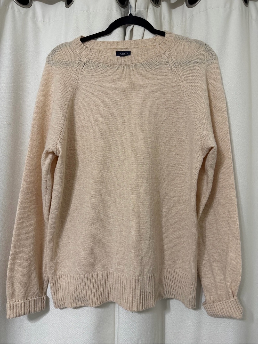 J. Crew Men’s Cream Crewneck Sweater Wool Blend in Size M